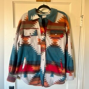 Women's Multicolor Aztec Fornia Button Down Shirt/Jacket